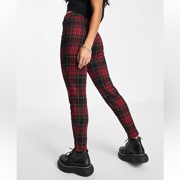 Noisy May- Plaid skinny pant - Picture 1 of 5